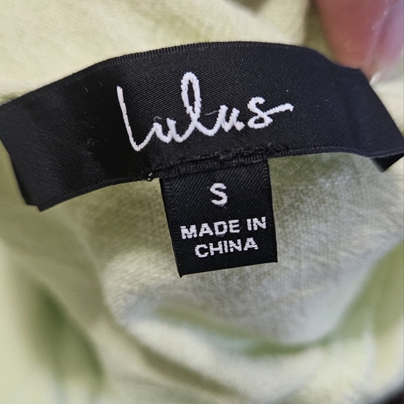 LULU'S Summer Journey Light Green Tie-Front Cutout Midi Dress. Size Small - Picture 16 of 16